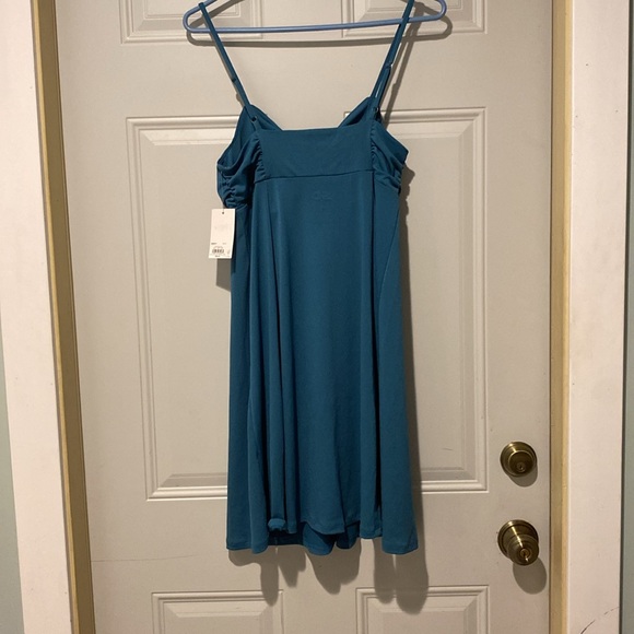 SO Blue Ruched Cinch Front Babydoll Dress Size (Juniors) M - Picture 2 of 4